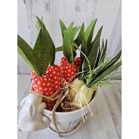 Rae dunn Honey Bunny pot Easter spring magenta large carrots decor unique center - Picture 8 of 10